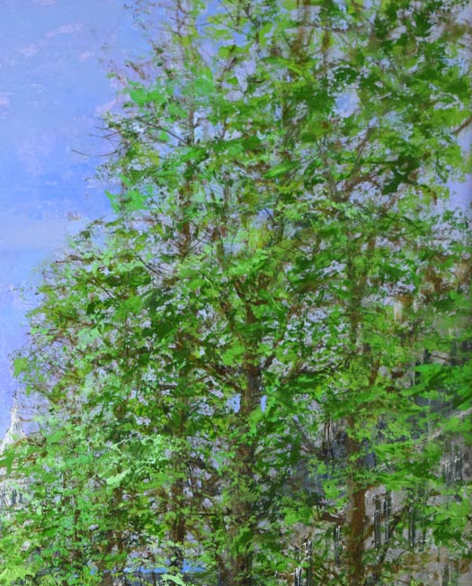 小田切訓「モンマルトルの並木（パリ）」油絵・F40号　拡大画像3
