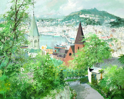 小田切訓「長崎（大浦天主堂）」油絵・F30号　作品全体画像
