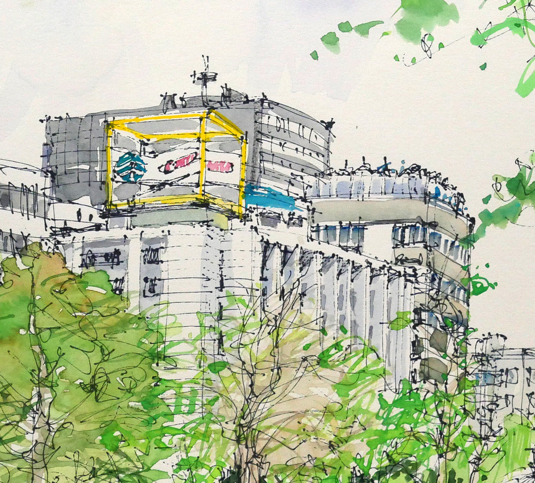 小田切訓「札幌大通公園」水彩画・6号　拡大画像5