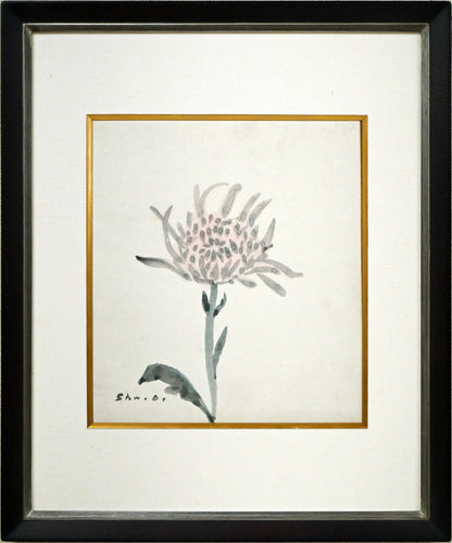 小川原脩「花」水彩画