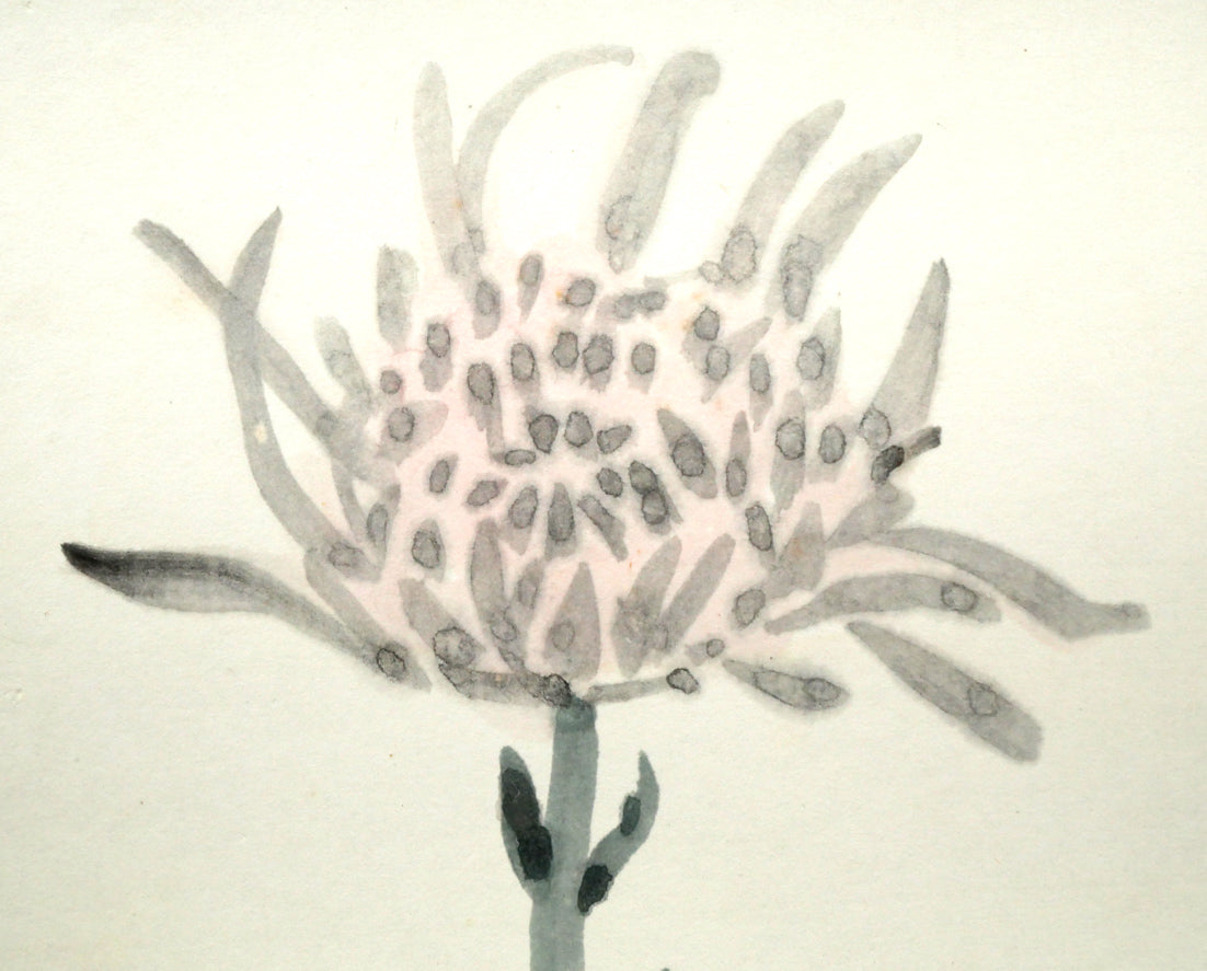 小川原脩「花」水彩画　拡大画像1