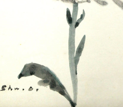 小川原脩「花」水彩画　拡大画像2
