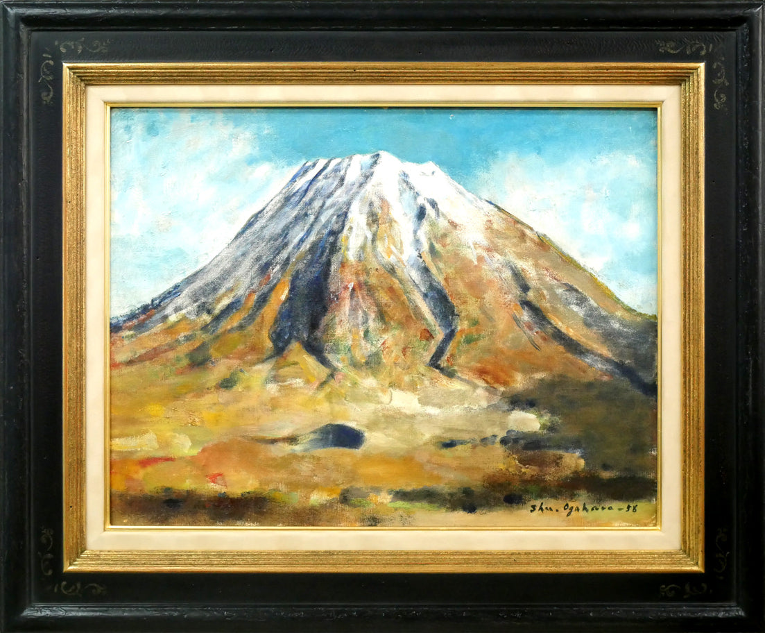 小川原脩「風景（羊蹄山）」油絵・P10号