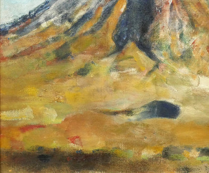 小川原脩「風景（羊蹄山）」油絵・P10号　拡大画像3