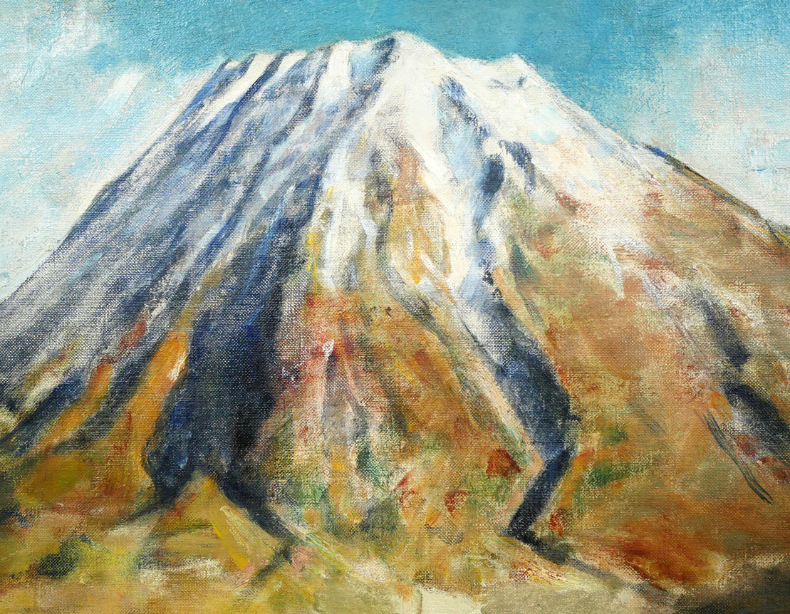 小川原脩「風景（羊蹄山）」油絵・P10号　拡大画像5