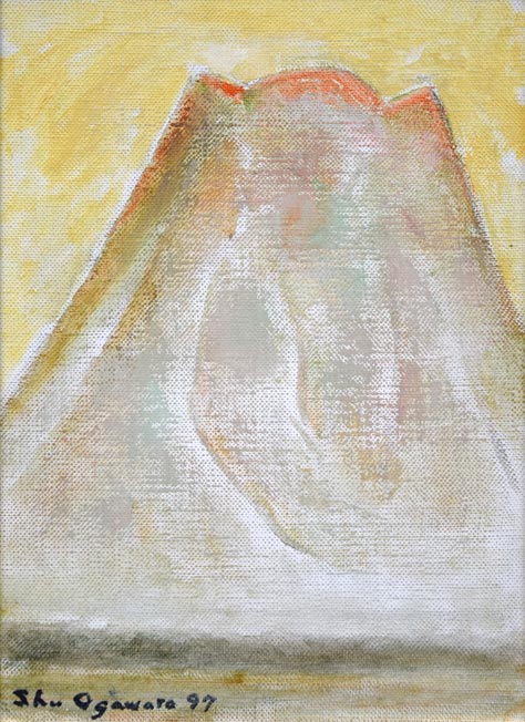 小川原脩「孤峰（羊蹄山）」油絵・F4号　作品全体画像