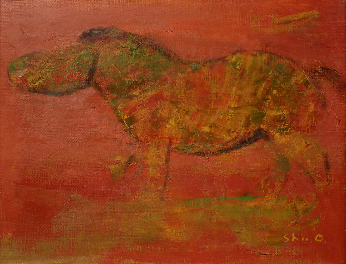 小川原脩「湿地の馬」油絵・P10号 絵画買取・販売の小竹美術
