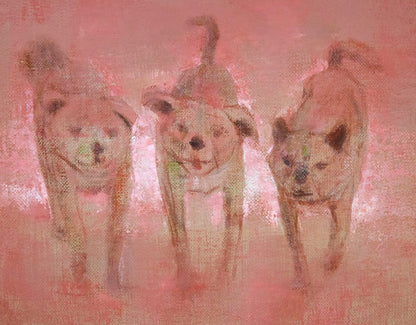 小川原脩「トドワラの犬」油絵・P8号　拡大画像2