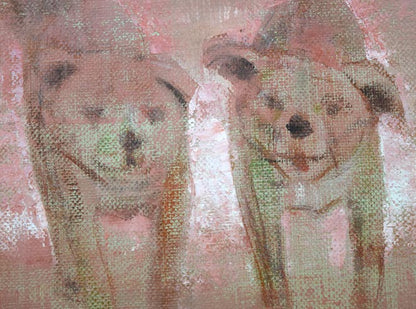 小川原脩「トドワラの犬」油絵・P8号　拡大画像3