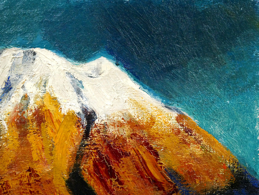 小川原脩「羊蹄山」油絵・F4号　拡大画像3