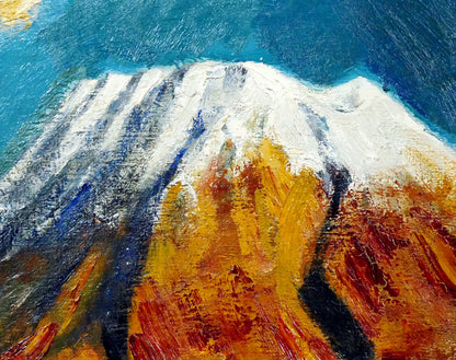 小川原脩「羊蹄山」油絵・F4号　拡大画像2