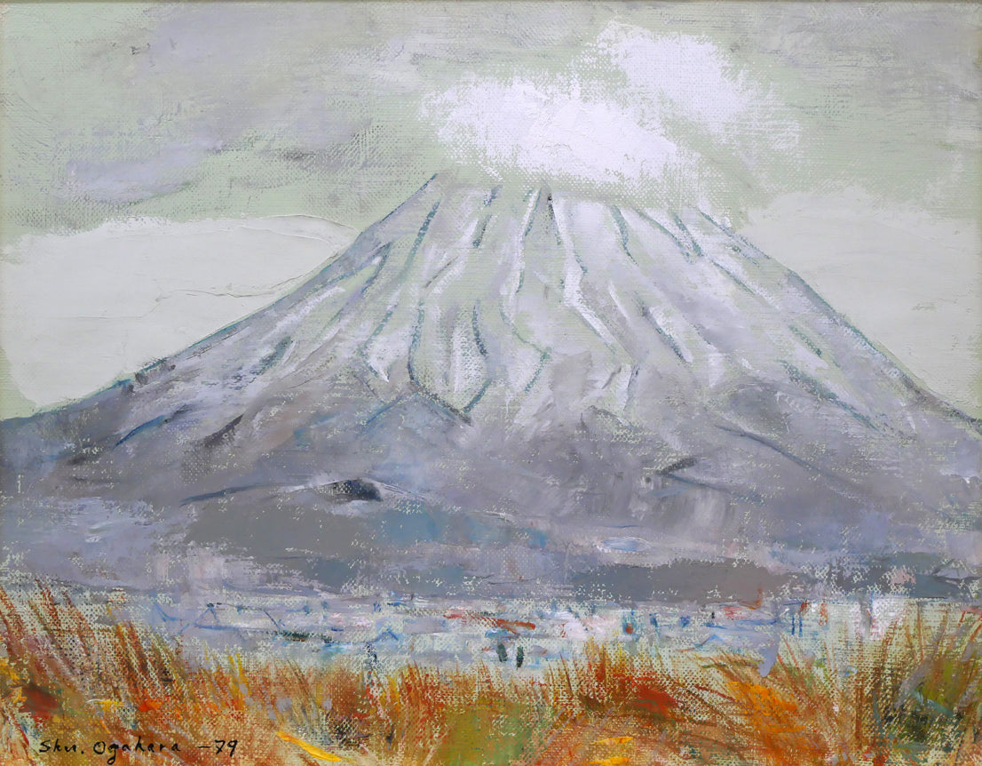 小川原脩「羊蹄山」油絵・F6号　作品全体拡大画像