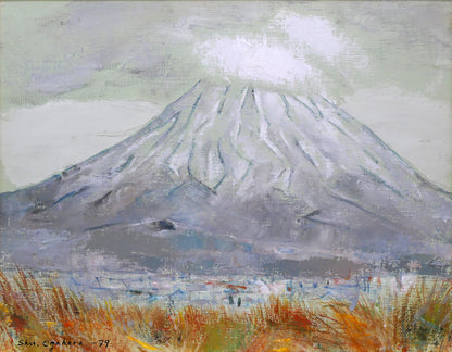 小川原脩「羊蹄山」油絵・F6号　作品全体拡大画像