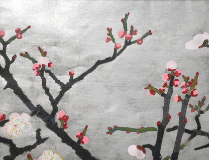 小倉遊亀「梅」木版画　拡大画像1