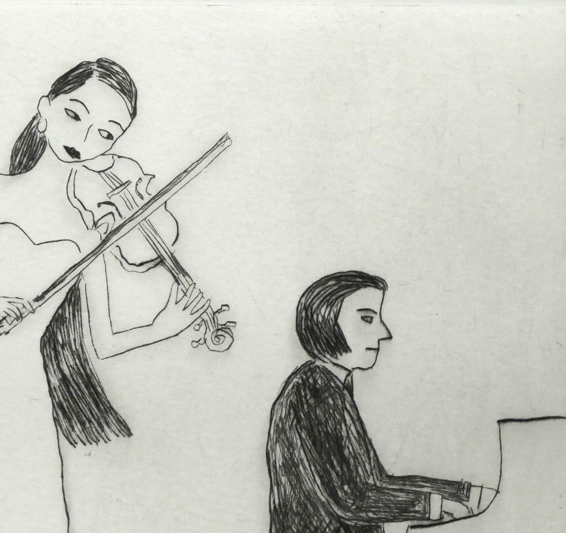 大橋歩「アンコールの軽やかな音色」銅版画　拡大画像2