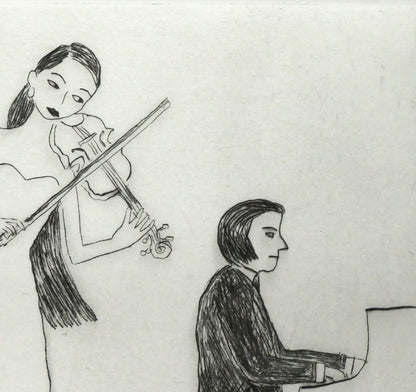 大橋歩「アンコールの軽やかな音色」銅版画　拡大画像2