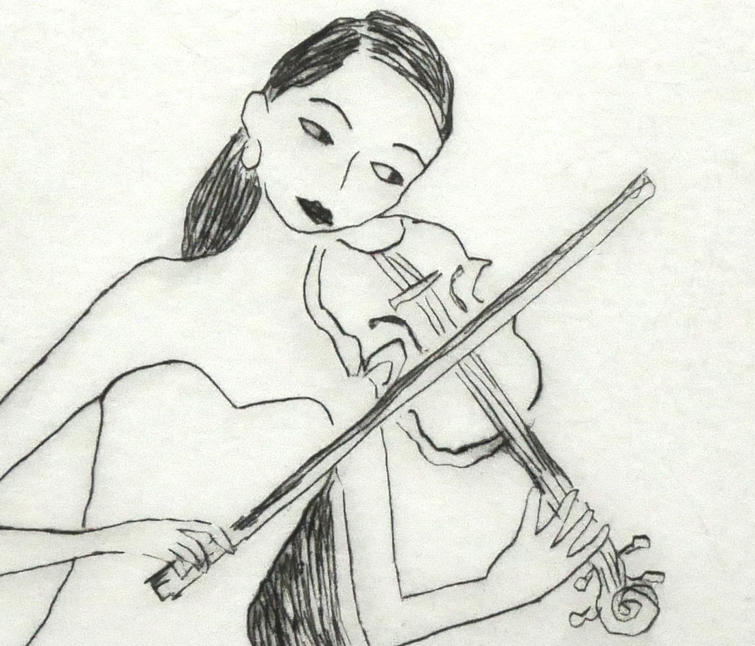 大橋歩「アンコールの軽やかな音色」銅版画　拡大画像5