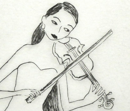 大橋歩「アンコールの軽やかな音色」銅版画　拡大画像5