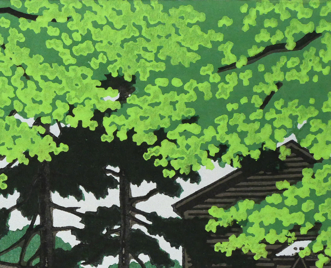 大本靖「恵迪寮（北海道大学）」木版画　拡大画像2