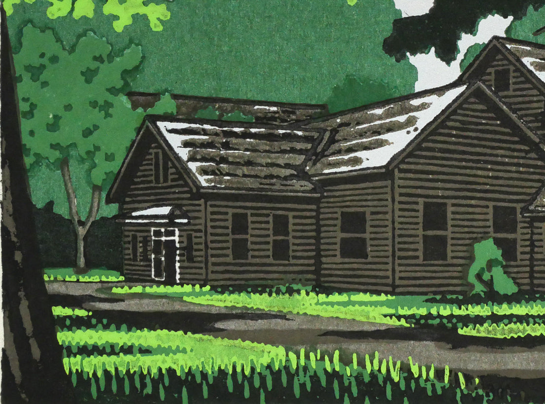 大本靖「恵迪寮（北海道大学）」木版画　拡大画像3