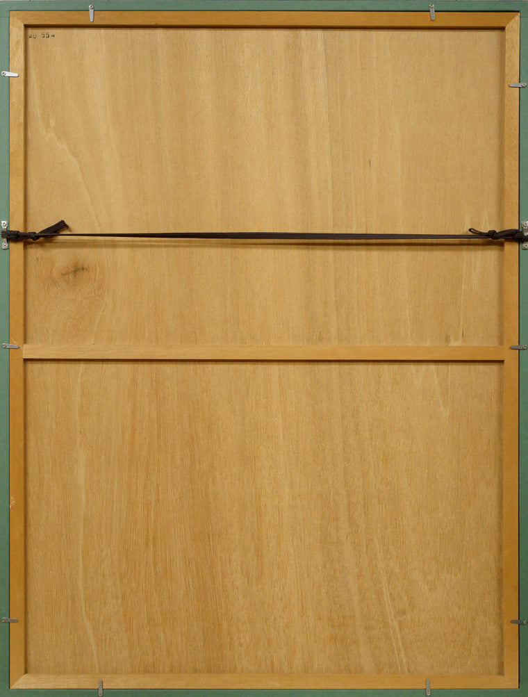 大竹五洋「かんざし」リトグラフ　額縁裏側画像