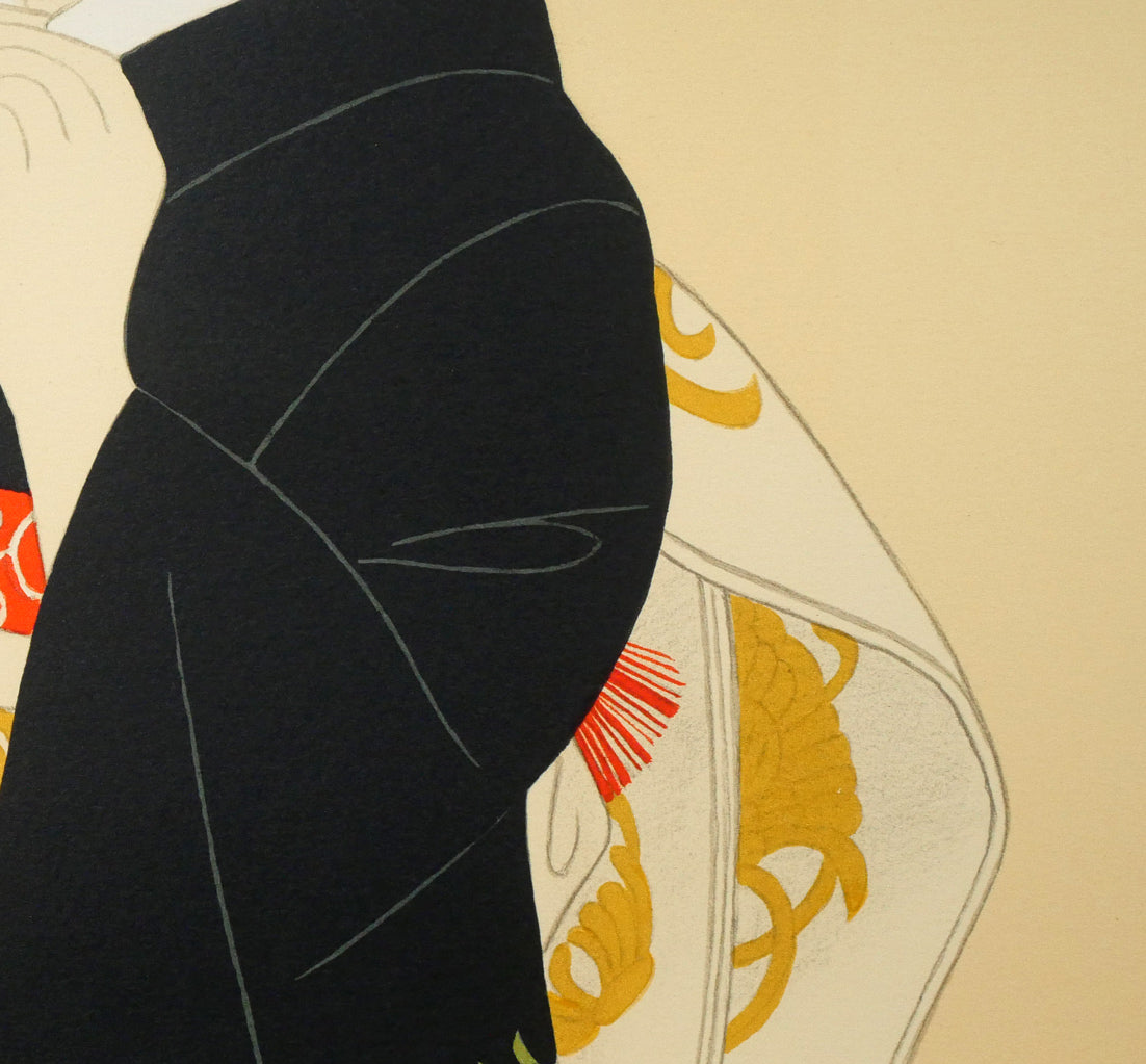 大竹五洋「桜花（舞妓）」リトグラフ　拡大画像6