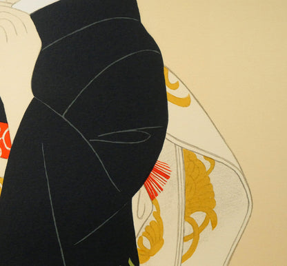 大竹五洋「桜花（舞妓）」リトグラフ　拡大画像6