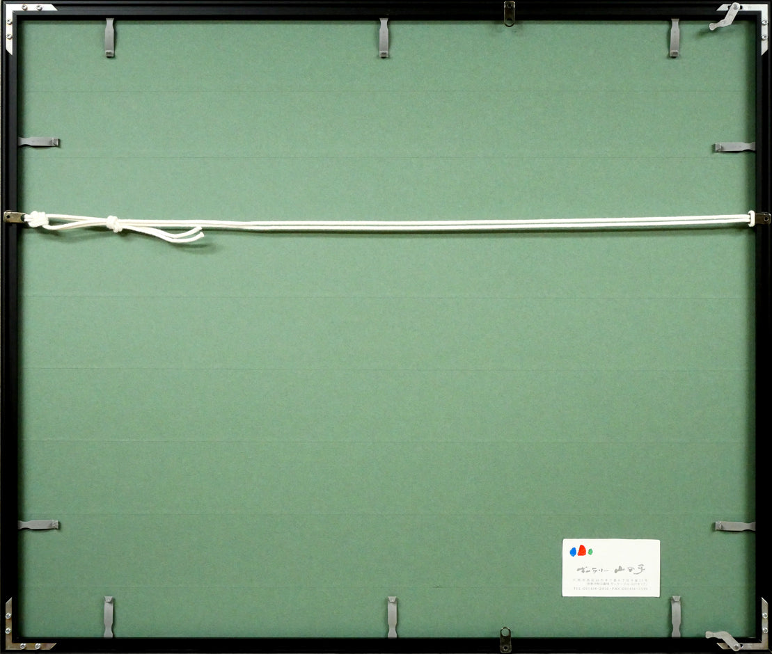 大滝憲二「アンモナイトの投影」アクリル絵具コラージュ　額縁裏側画像