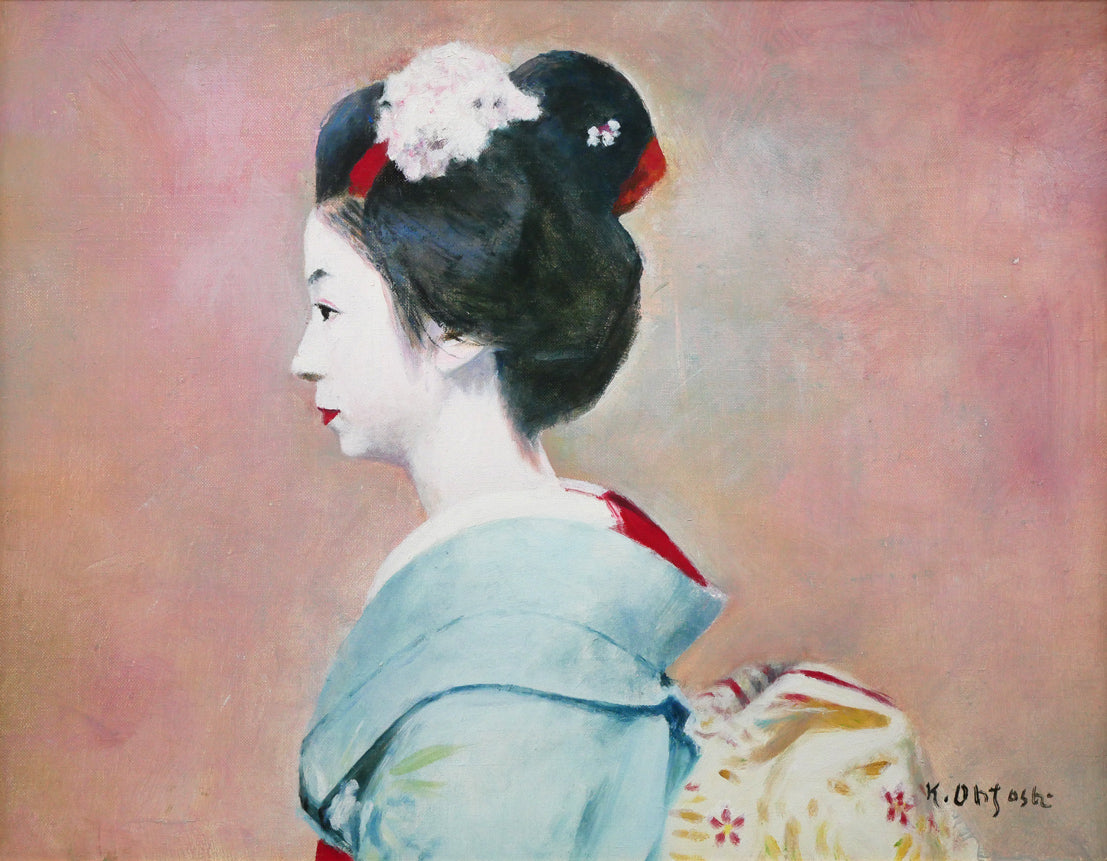 大歳克衛「舞妓（光津江・祇園）」油絵・F6号　作品全体画像