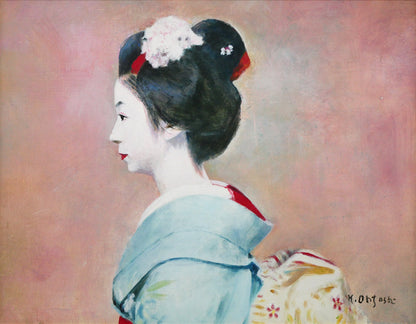 大歳克衛「舞妓（光津江・祇園）」油絵・F6号　作品全体画像