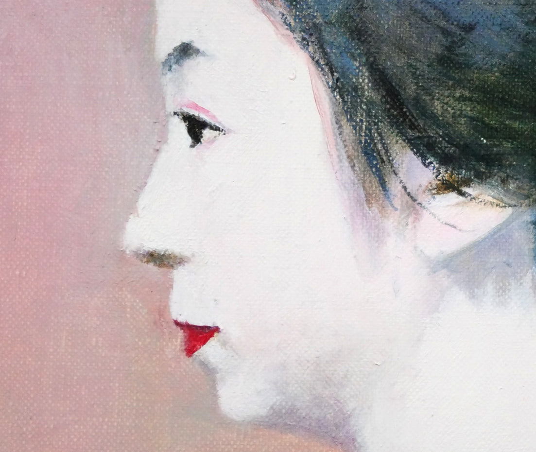 大歳克衛「舞妓（光津江・祇園）」油絵・F6号 – 小竹美術