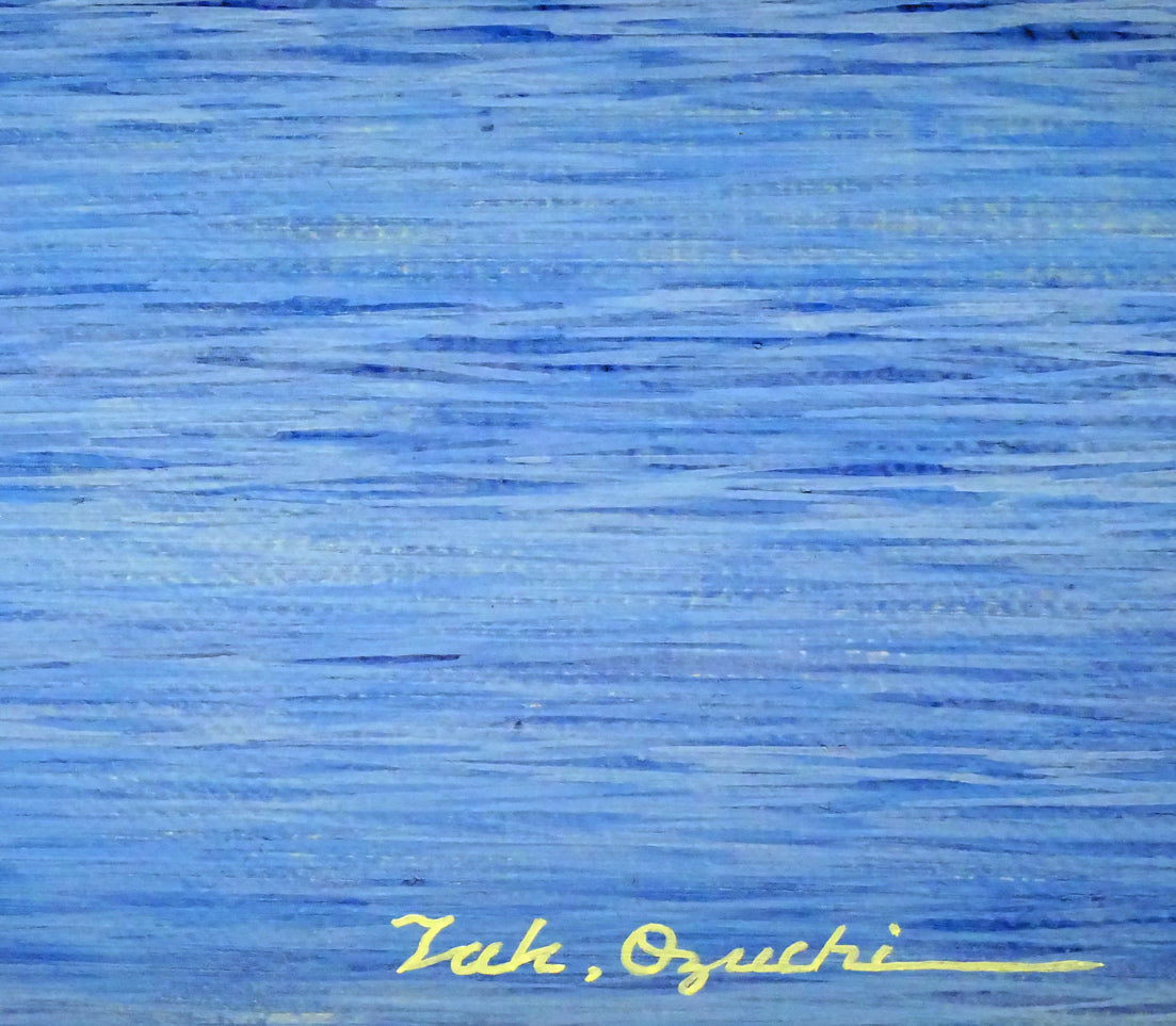 大槌隆「潮騒の朝1」油絵・F8号　サイン拡大画像