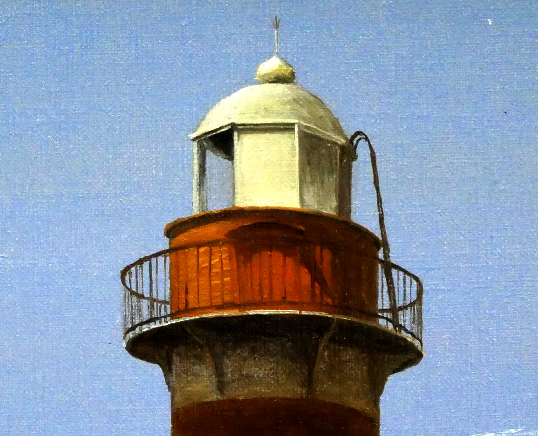 岡野浩二「石狩燈台」油絵・P4号　拡大画像4