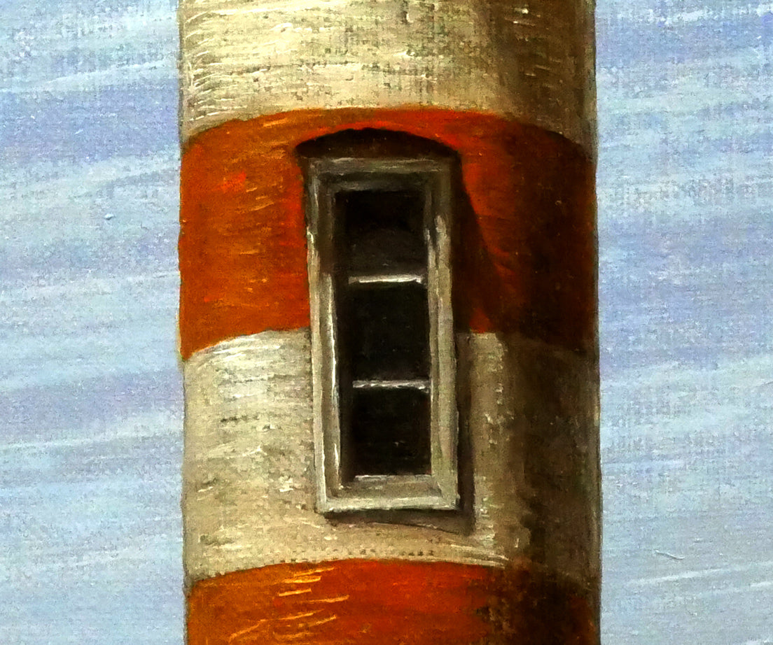 岡野浩二「石狩燈台」油絵・P4号　拡大画像5