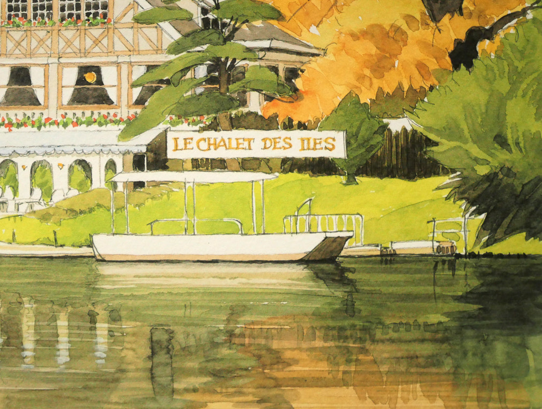 奥津国道「晩秋のブローニュ（フランス）」版画　拡大画像4