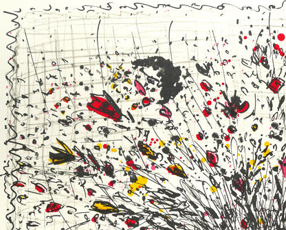 小野州一「花」リトグラフ　拡大画像1