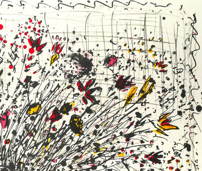 小野州一「花」リトグラフ　拡大画像2