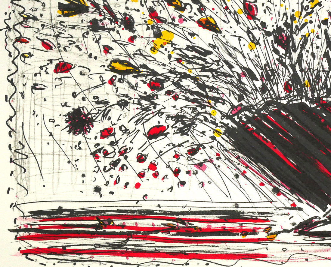小野州一「花」リトグラフ　拡大画像3