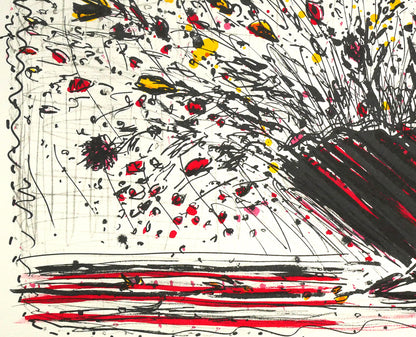 小野州一「花」リトグラフ　拡大画像3