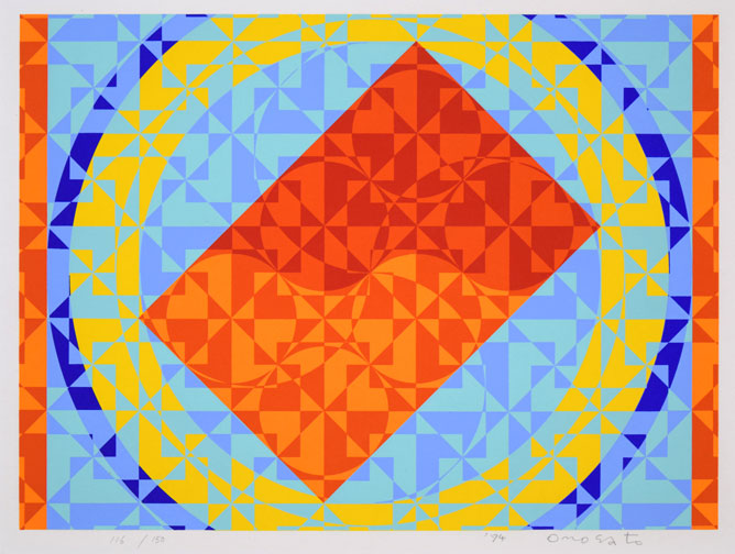 オノサトトシノブ「silk-60」シルクスクリーン版画　作品全体拡大画像