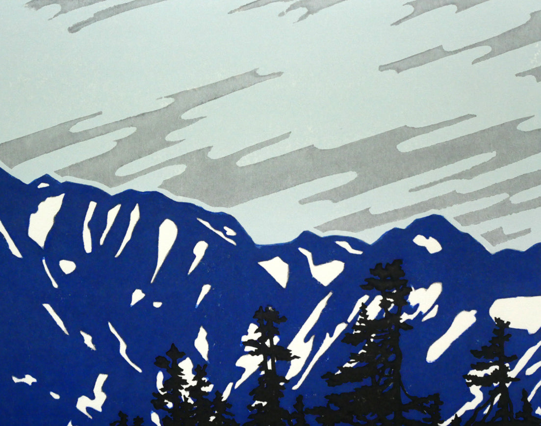 大本靖「トムラウシ」木版画　拡大画像2