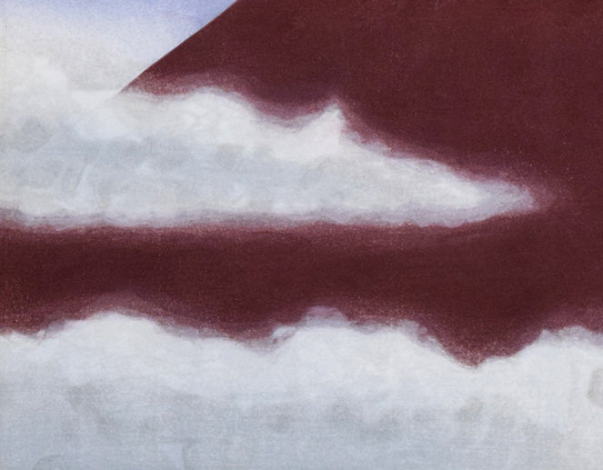 大山忠作「春暁（赤富士）」木版画　拡大画像4