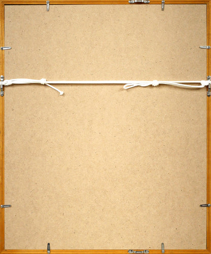 大月源二「札病棟415号室にて・花（画集掲載作）」水彩画・5号　額縁裏側画像
