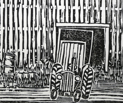 尾崎志郎「古い馬小屋（B）」木版画　拡大画像6