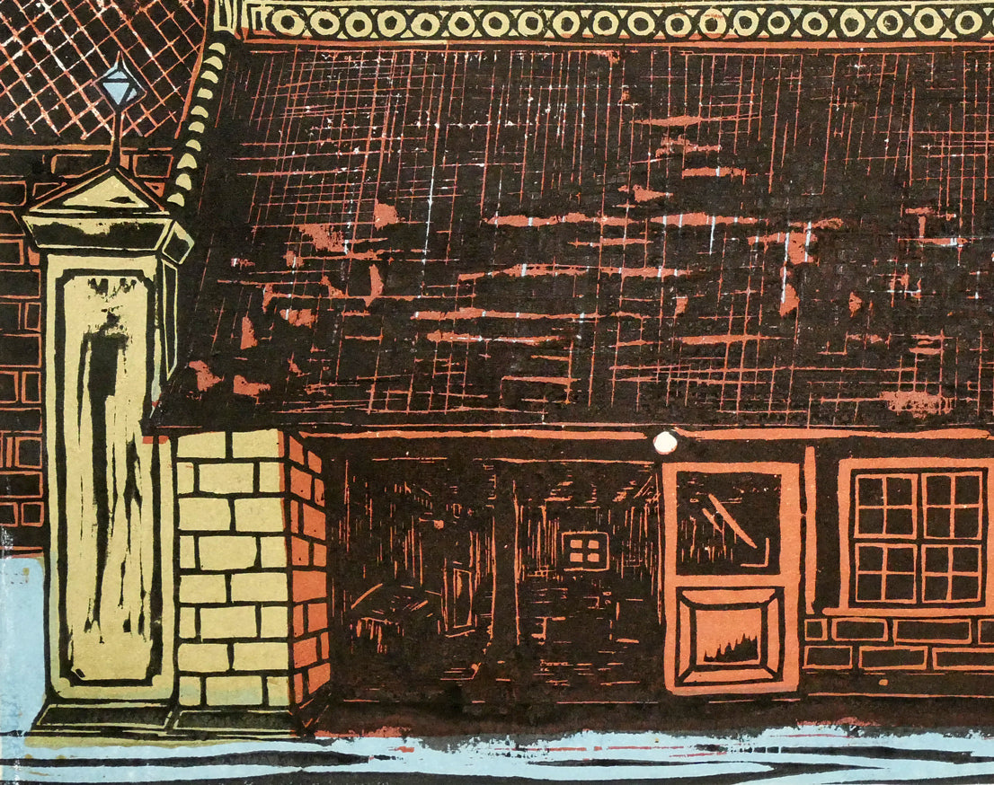 尾崎志郎「石の家」木版画　拡大画像3