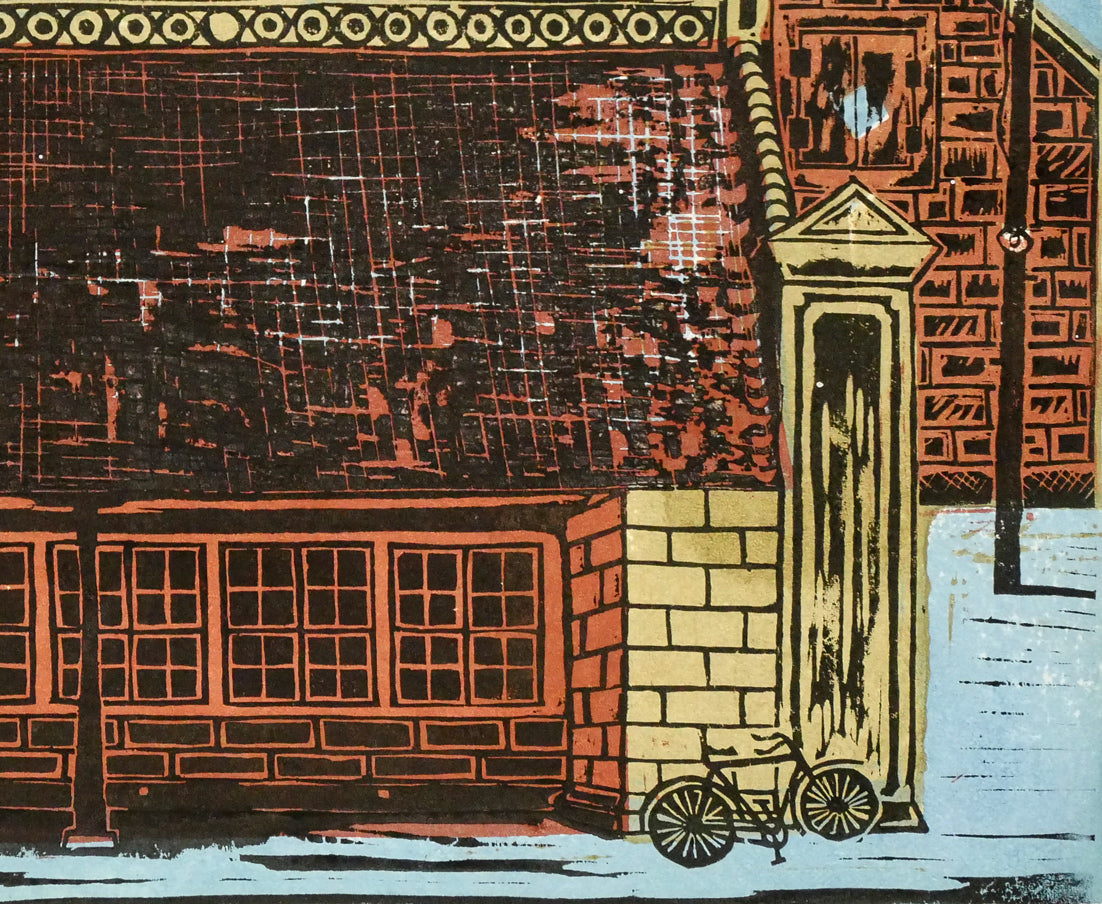 尾崎志郎「石の家」木版画　拡大画像4