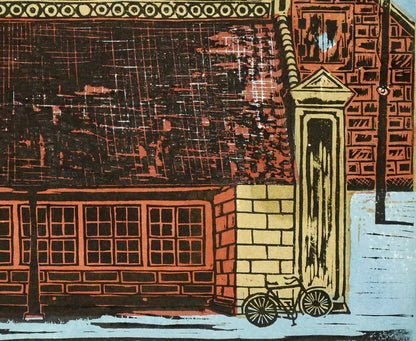 尾崎志郎「石の家」木版画　拡大画像4