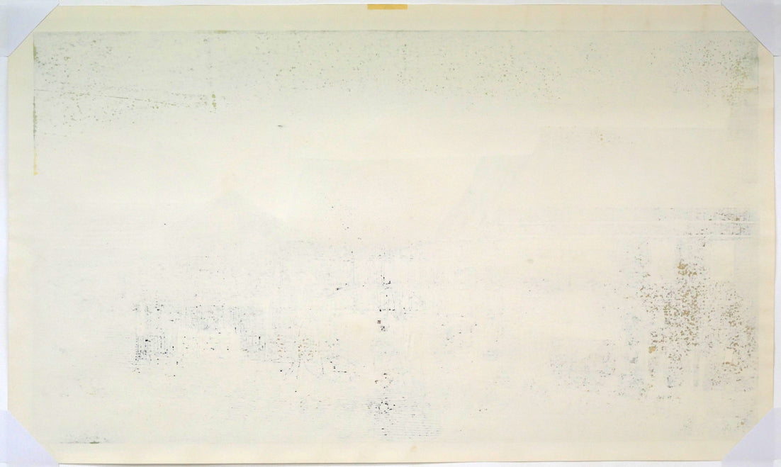 尾崎志郎「漁村（増毛）」木版画　作品シート裏側画像