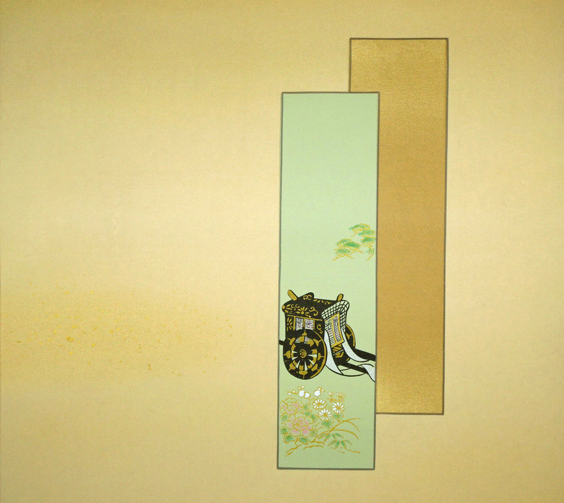 小沢香庵「立雛」彩色画絹本・掛軸尺五立・共箱　拡大画像1