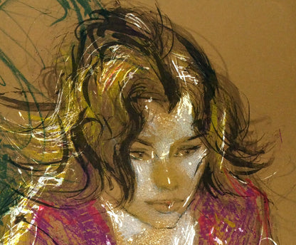 ジャック　ペクナール（Jacque　PECNARD）「座る女」リトグラフ　拡大画像2